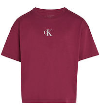 Calvin Klein T-skjorte - Ck Logo Boxy - Rich Cherry