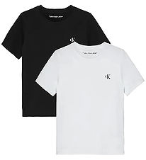 Calvin Klein T-Shirt - 2er-Pack - Monogramm - Weiß/Schwarz