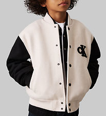 Calvin Klein Jacke - Heather Varsity - Haferflocken Heather/Schw