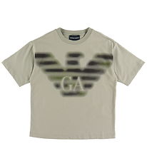 Emporio Armani Stuttermabolur - Þurrkað Sage/Svart M. Lógó