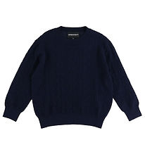Emporio Armani Blouse - Acrylic/Wool - Navy w. Logos