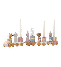 Bloomingville Mini Syntymäpäiväjuna - Junaid - 38 cm - Vaaleanpu