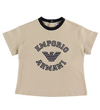 Emporio Armani Stuttermabolur - Oxford Tan M. Svart/grár