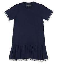 Emporio Armani Kleid - Strick - Navy m. Weiß