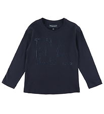 Emporio Armani Bluse - Navy m. Strassstein