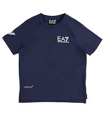 EA7 T-Shirt - Navy m. Weiß