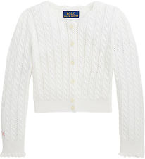 Polo Ralph Lauren Cardigan - Knitted - White w. Pointelle