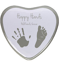 Dooky Hand and Footprint Set - Happy Hans 2D Heart - Silver