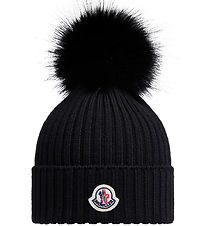 Moncler Beanie - Knitted - Wool - Navy w. Pom-Pom