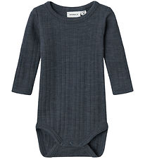 Name It Bodysuit L/æ - Noos - Wool - NbmWang - Ombre Blue