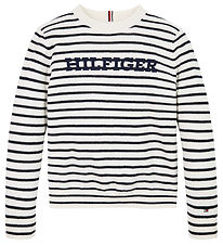 Tommy Hilfiger Blouse - Knitted - Monotype - White Base/Blue Str