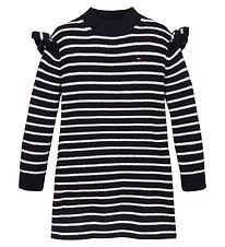 Tommy Hilfiger Kleid - Strick - Ruffle Skater - Desert Himmel St