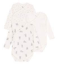 Petit Bateau Wickelbody L/æ - 3er-Pack - Weiß