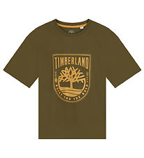 Timberland Stuttermabolur - Khaki