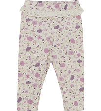 Minymo Leggings - Eggjaknús/Bleikt M. Blóm