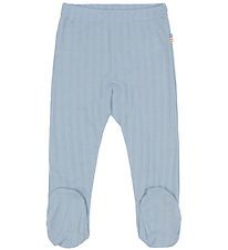Joha Leggings w. Feet - Wool/Silk - Dusty Blue