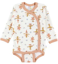 Joha Wrap Bodysuit L/æ - Wool/Bamboo - Off White