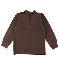 Joha Blouse - Wool - Zipper - Dark Brown