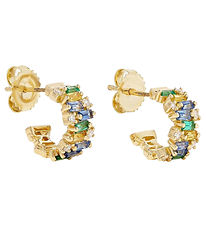 MillaVanilla Earrings - Creole - Blue/Green/Gold