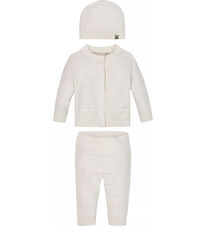 Calvin Klein Set - Cardigan/Hosen/Hut - Rib Strick - Ivory