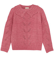 Minymo Genser - Strikk - Slate Rose m. Hullmønster