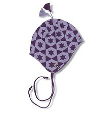 Melton Hat - Knitted - Purple w. Stars