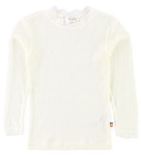 Joha Blouse - Wol/Zijde - Gebroken wit m. Patroon