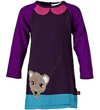 LEGO Wear Dress - Knitted - Aubergine w. Bear