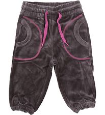 Katvig Velours Broek - Grijs m. Fuchsia