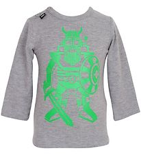 Danefæ Blouse - Grey w. Green Robot Viking