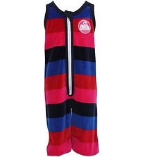 Danef Velvet Jumpsuit - Red/Navy/Blue Striped