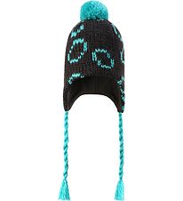 Reima Bonnet en Tricot - Laine/Coton - Marron av. Turquoise