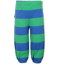 Danef Cotton Trousers - Green/Blue Striped
