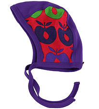 Småfolk Baby Hat - Red/Purple w. Multi Apples