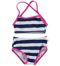 Katvig Classics Bikini - UV50+ - Navy/Wit Gestreept m. Roze Rand