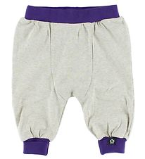 Papfar Cotton Trousers - Ivory Melange w. Purple