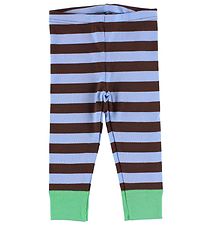 Katvig Leggings - Brown/Light Blue Stripe