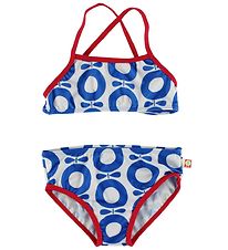 Katvig Classics Bikini - UV50+ - Wit/Rood m. Blauw Appels