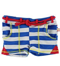 Katvig Classics Badehose - UV50+ - Blau/Weiß gestreift m. Rot