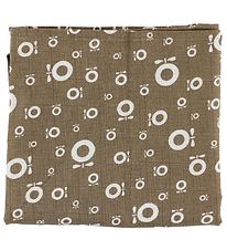 Katvig Muslin Cloth - 80x80 - Light Brown w. Apples