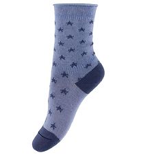 Mini A Ture Socks - Light Blue w. Stars