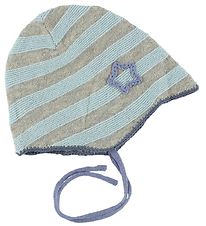 Mini A Ture Hat - Knitted - Wool/Cotton - Blue/Grey Striped