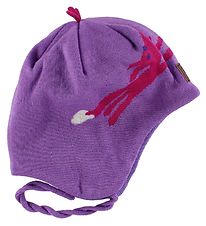 Reima Hat - Repo - Wool/Cotton - Purple w. Animals