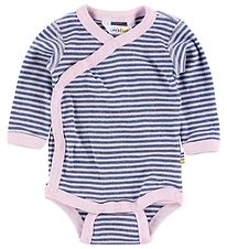 Joha Wrap Bodysuit - L/S - Pink/Blue Striped