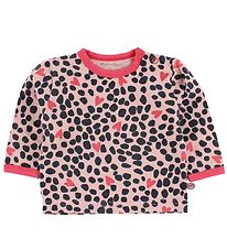 Minymo Pullover - Pink m. Leopard Punkte