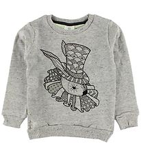 En Fant Sweatshirt - Graumeliert m. Kaninchen