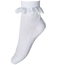 MP Chaussettes - Blanc av. Dentelle