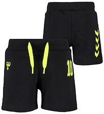 Hummel Shorts - HMLSafi - Black/Yellow w. Logo
