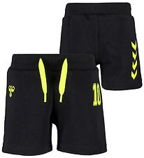 Hummel Shorts - HMLSafi - Noir/Jaune av. Chevrons