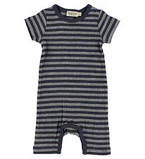 MarMar Summer Romper - Rib - Navy/Grey Striped